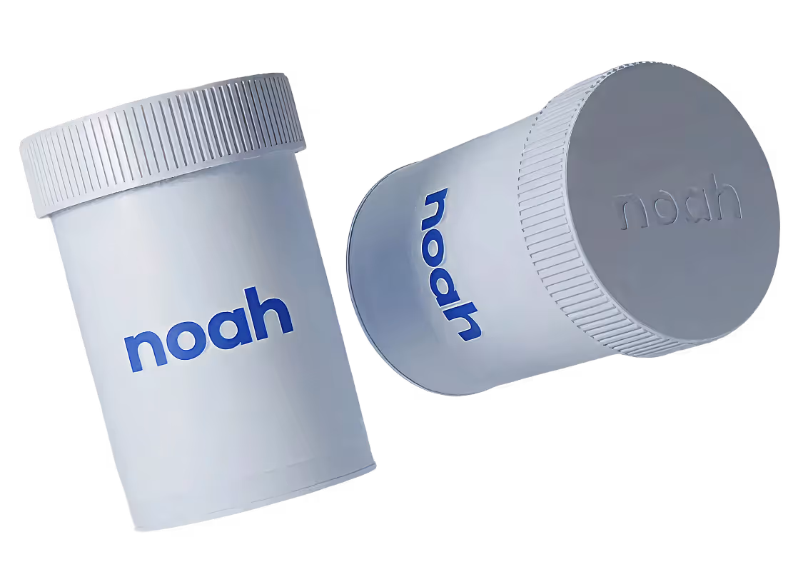 Front view of pill product packaging without pill