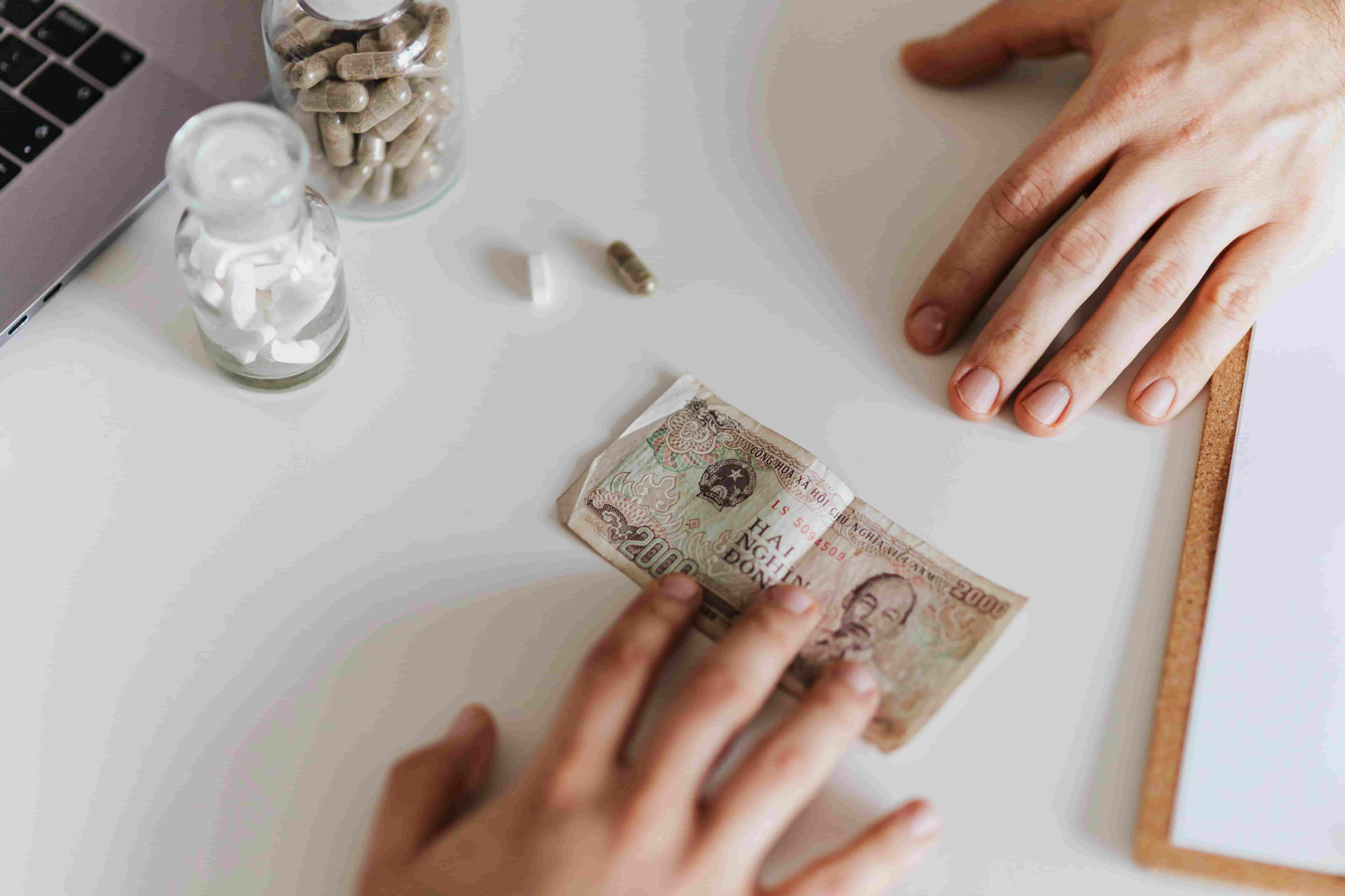 A person buying over the counter medications