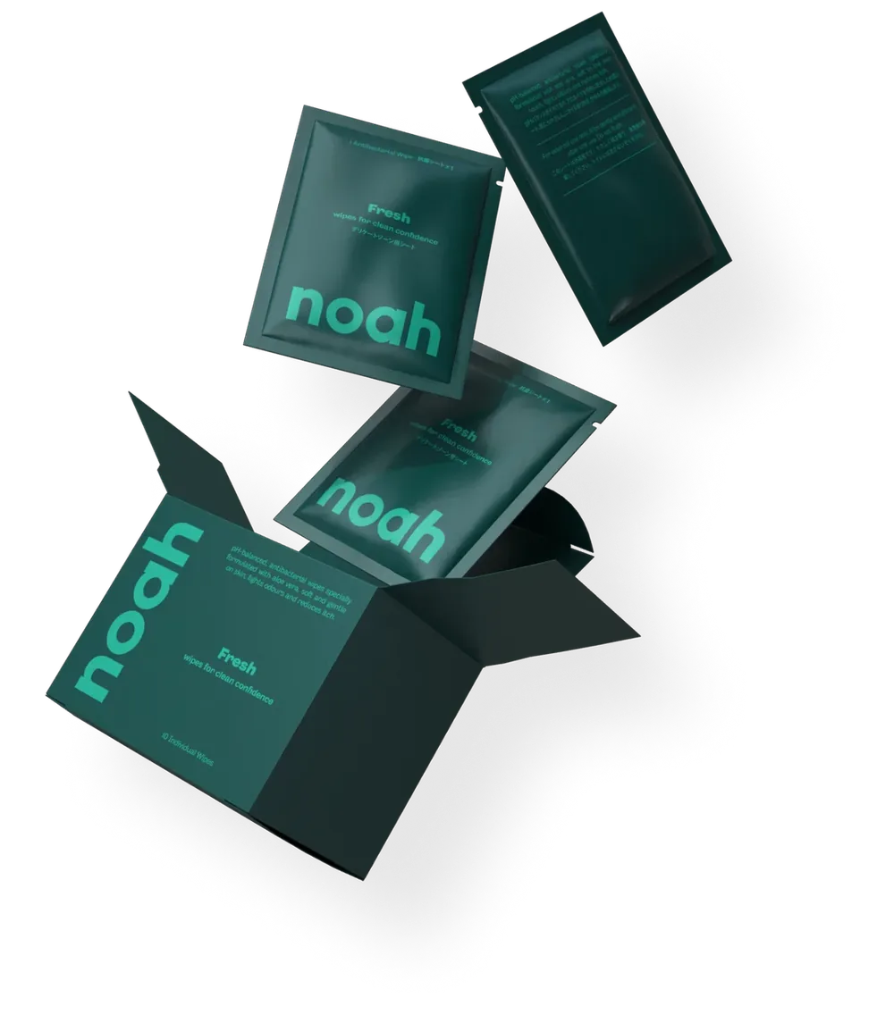 A box of Fresh wipes with sachets
