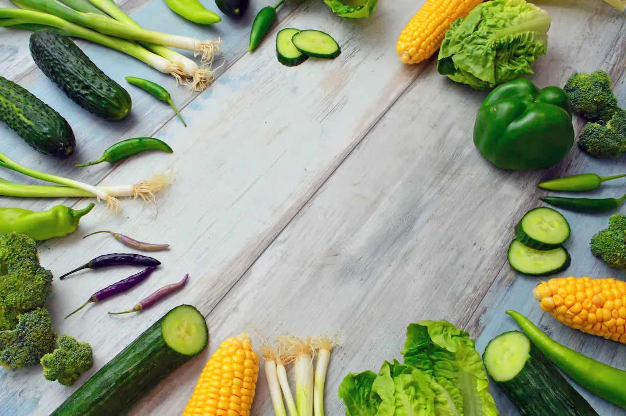Fresh vegetables on a table