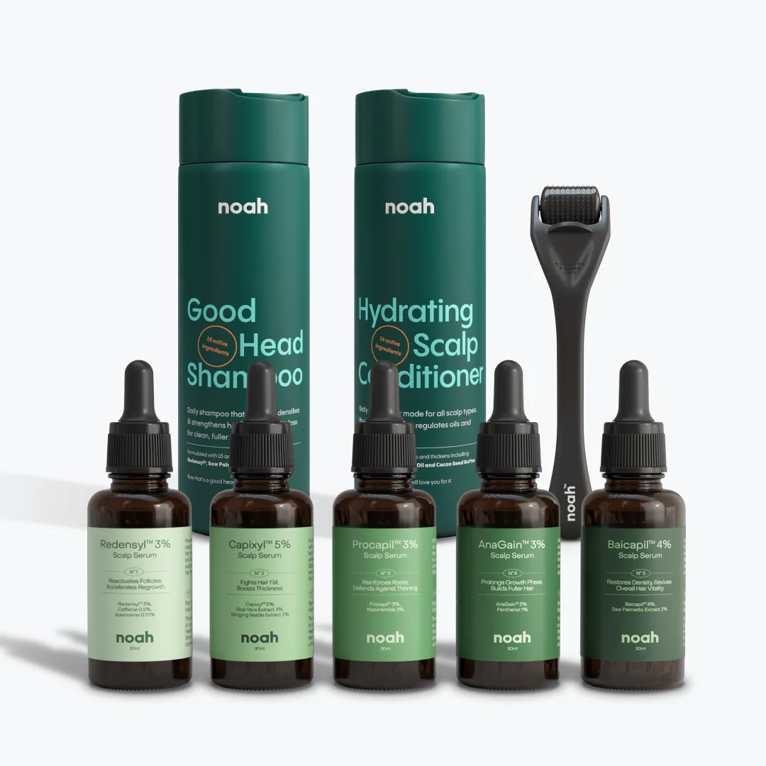 Five serums with shampoo, conditioner and derma roller