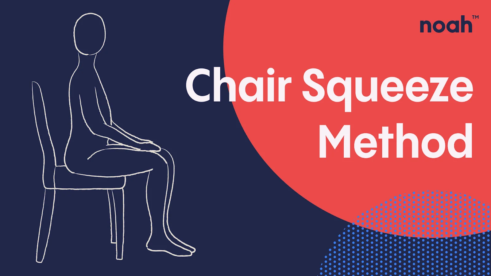 An illustration by Noah of the Chair-Squeeze Method, a form of Kegel exercise.