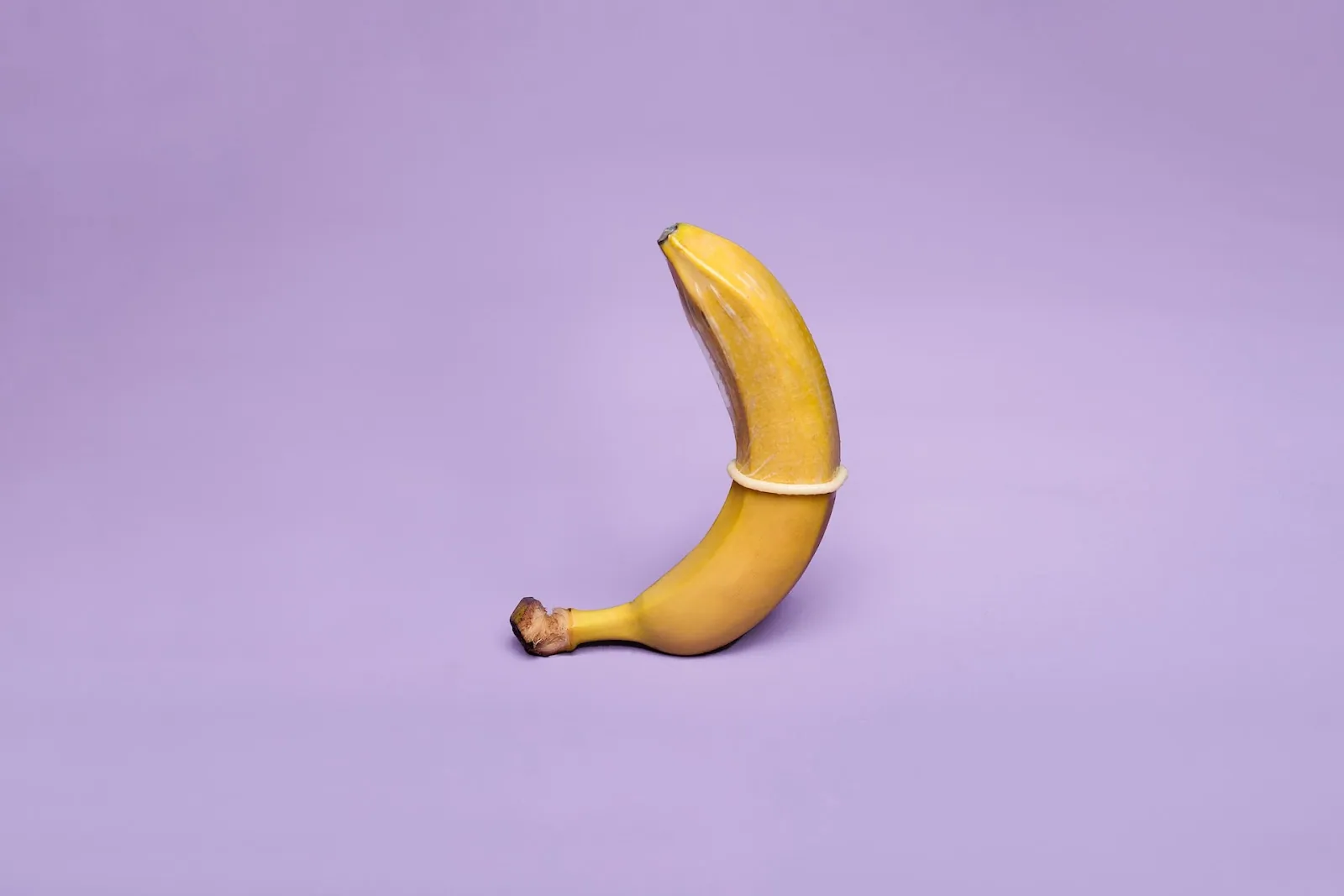 A banana with condom fitted on it.
